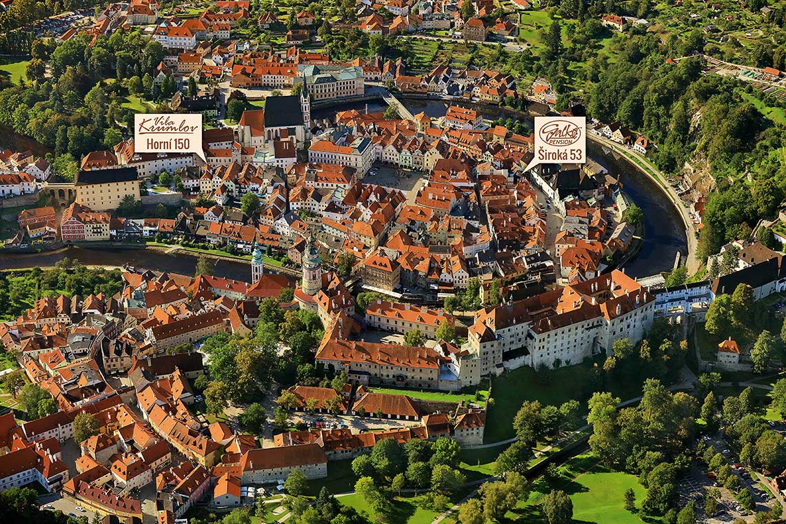 Krumlov servis - kde nás najdete, letecké foto